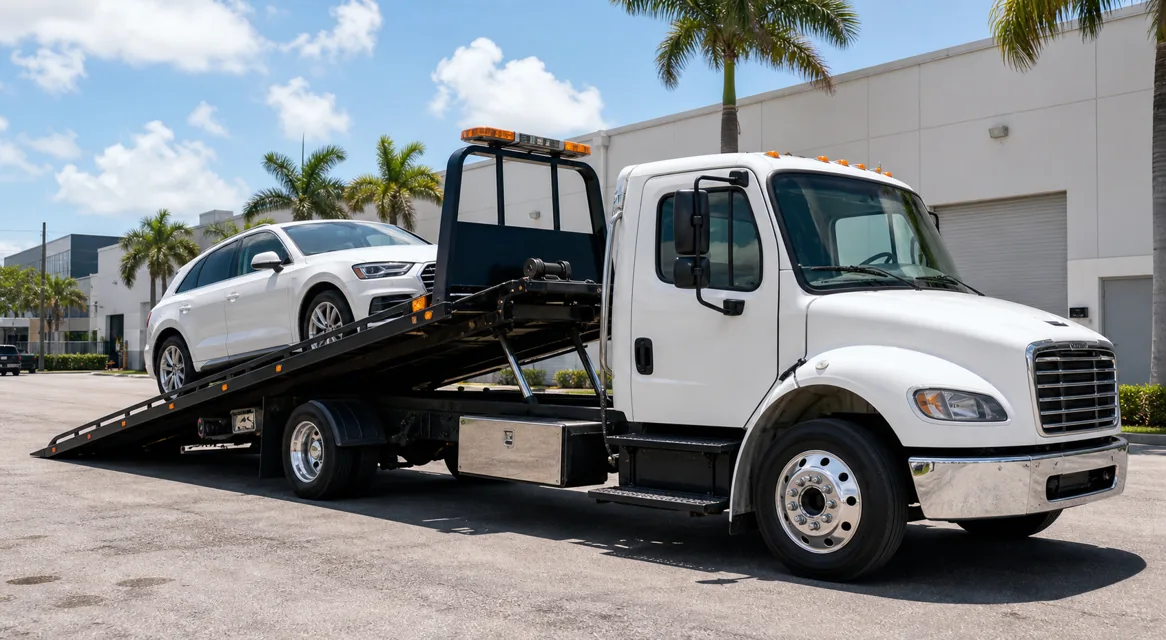 Tow truck illustration for vehicle transport