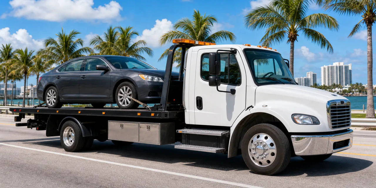Tow truck illustration for roadside service